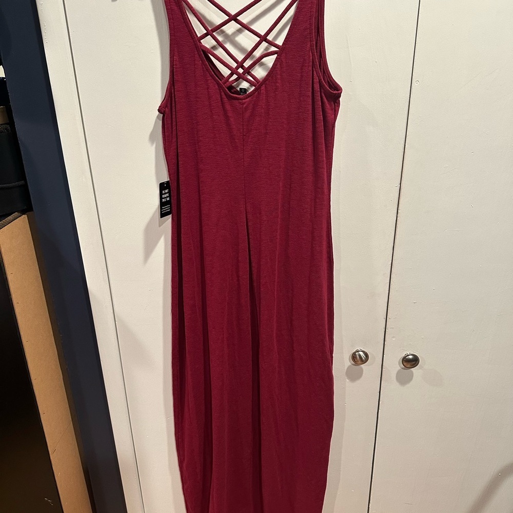 Express Deep Red Backless Dress - Picture 5 of 6
